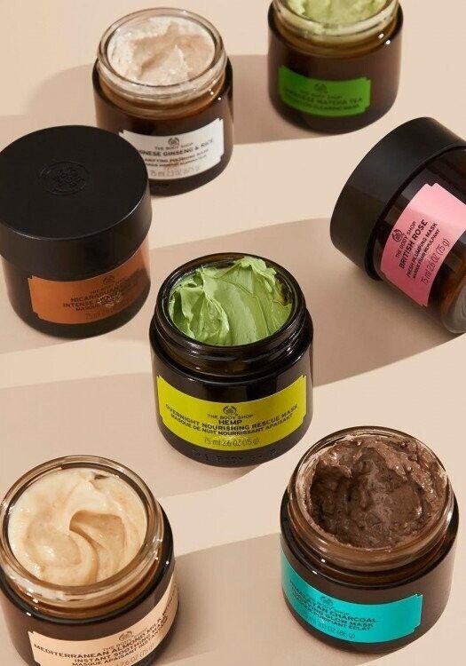 The Body Shop Charcoal Rose Coffee Hemp Matcha Purifying Glow Mask 75ml - mix