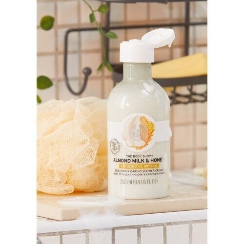 NEW!!! The Body Shop Almond Milk & Honey Shower Cream 250ml - 8.4 Oz