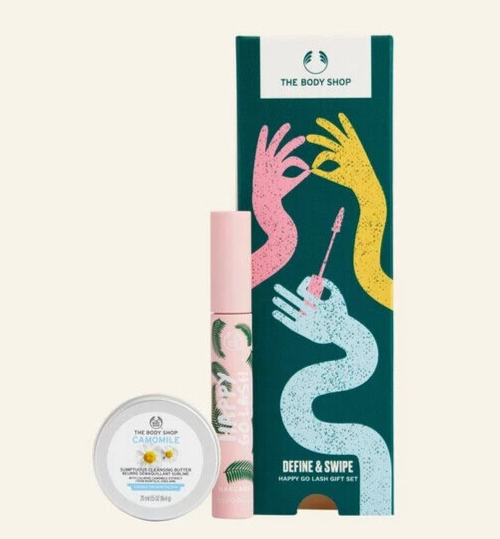 NEW!!! The Body Shop Define Swipe Happy Go Lash Gift Set Mascara Camomile Butter