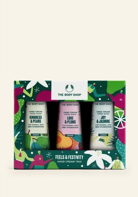 NEW!!! The Body Shop Feels & Festivity Hand Cream Trio gift set 
