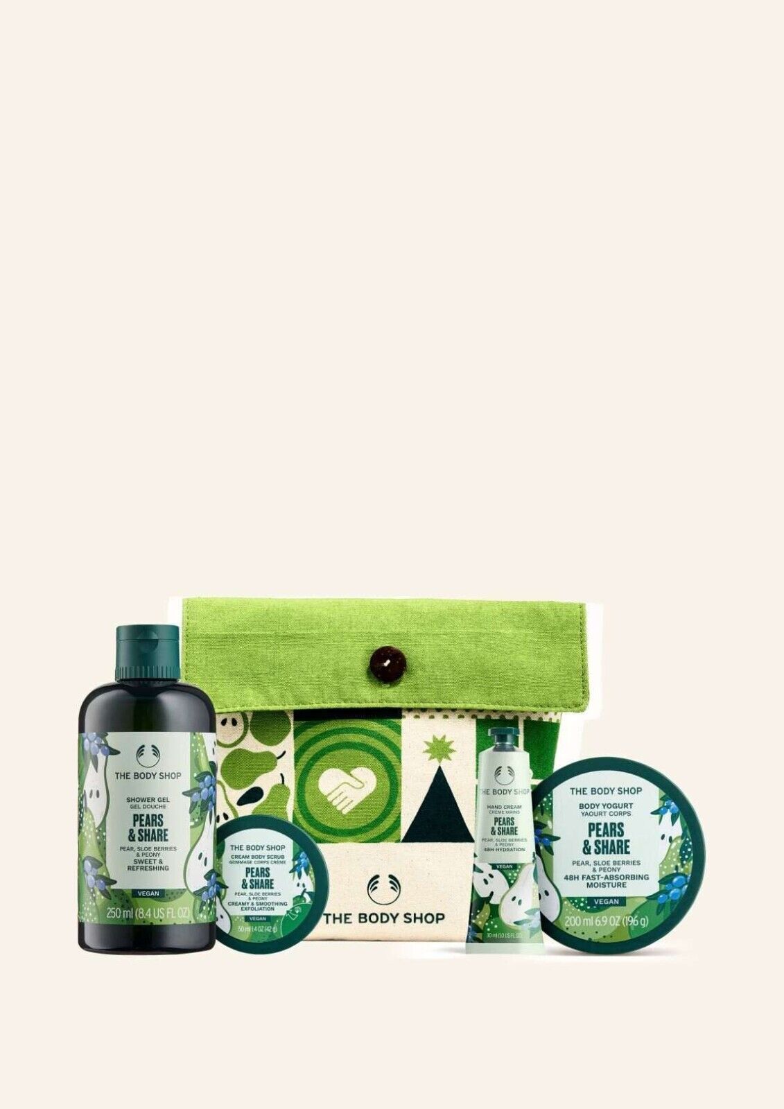 Body Shop 4 piece Pears And Share Essential Gift Set Limited Edition 
