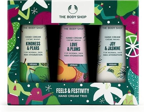 NEW!!! The Body Shop Feels & Festivity Hand Cream Trio gift set 