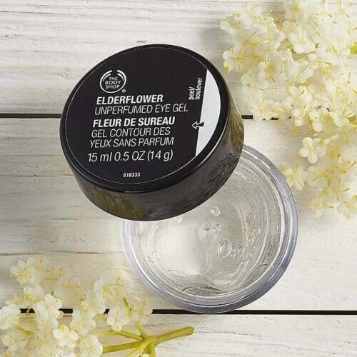 Body Shop Elderflower Unperfumed Cooling Eye Gel Vegan Great for Hayfever New