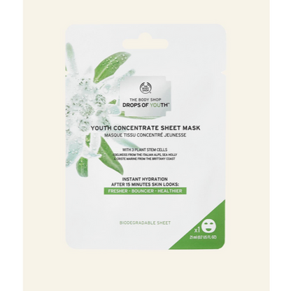NEW!!! The Body Shop Drops of Youth Concentrate Sheet Mask 21ml