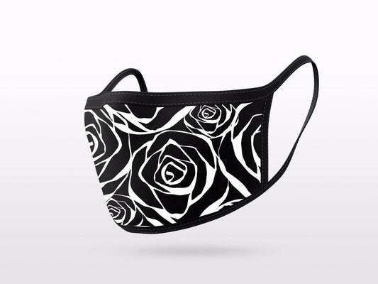 Womens Flower Floral Face Masks | Washable Fabric Face Masks | Individually Packed | 3 pack | 3 Layers Cloth Face Masks | UK Seller