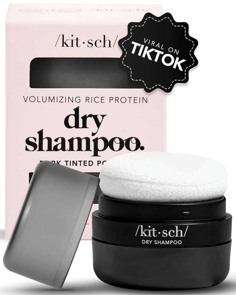 Kitsch Dry Shampoo Powder with Rice Protein for Women & Men - Volumizing, Unscented, No White Cast, Non Toxic, Organic, Paraben & Benzene Free, Non Aerosol for Oily & Light Hair