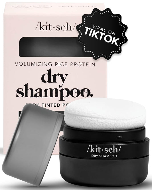 Kitsch Dry Shampoo Powder with Rice Protein for Women & Men - Volumizing, Unscented, No White Cast, Non Toxic, Organic, Paraben & Benzene Free, Non Aerosol for Oily & Light Hair