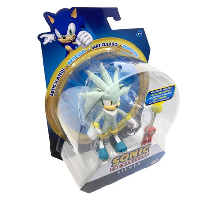 Jakks Pacific Sonic the Hedgehog 10cm Silver the Hedgehog Figure with Checkpoint Accessory