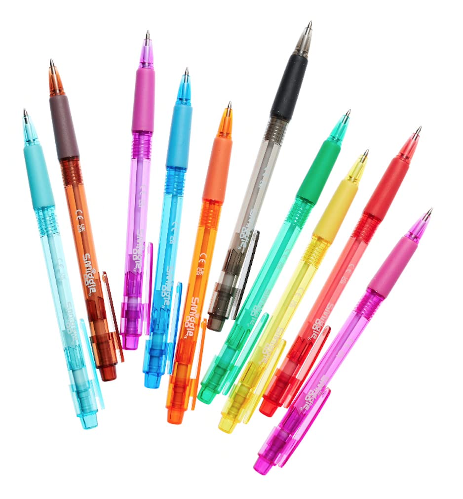 Smiggle Ballpoint Pen x10 Pack Colour Pop! Cola Scented Pens,Multicoloured,15 ml (Pack of 1)