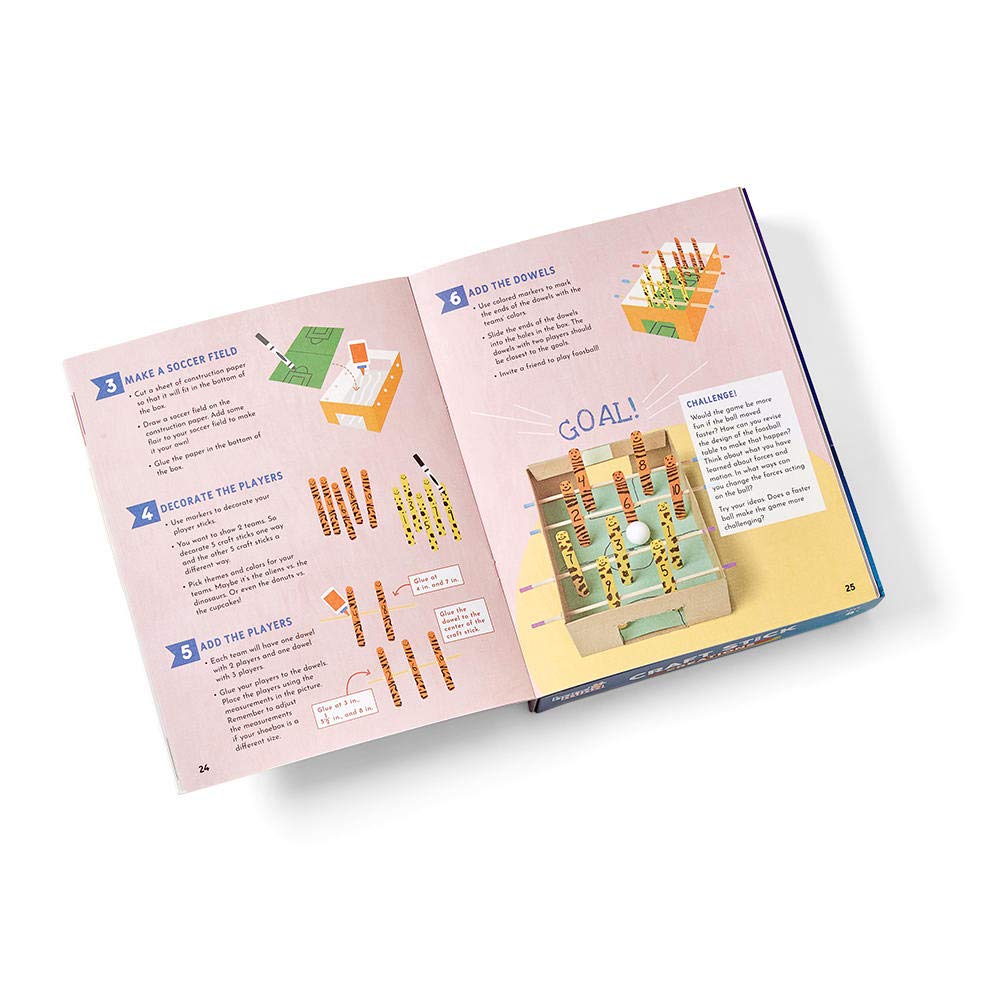 Learning Resources Craft Stick Creations 10 Science Experiments, Activity Book for Kids Ages 9-12, Jumbo Craft Stick Kit for Science, Technology, Maths & Engineering Activities, Multi-coloured