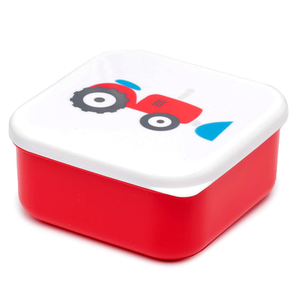 Puckator Little Tractors Set of 3 Lunch Box Snack Pots M/L/XL - Lunchbox with Multi Compartments - Small Food Containers - Lunchbox for Adults and Kids - Girls Boys Lunchbox - Snack Storage