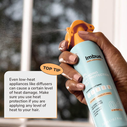 Imbue Curl Defending Hair Heat Protection Mist/Spray Serum Vegan and Curly Girl Compliant 200 ML Paraben Free Heat Defense, for Dry Damaged Hair