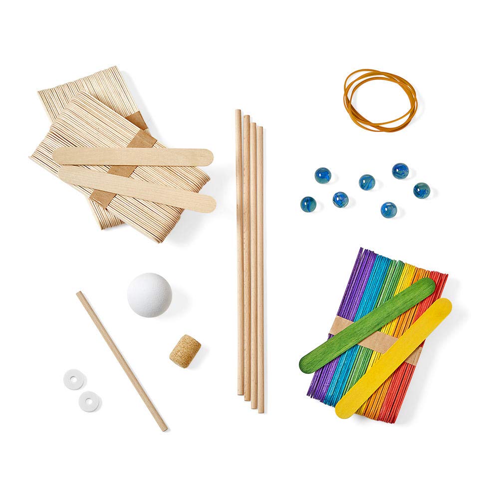 Learning Resources Craft Stick Creations 10 Science Experiments, Activity Book for Kids Ages 9-12, Jumbo Craft Stick Kit for Science, Technology, Maths & Engineering Activities, Multi-coloured