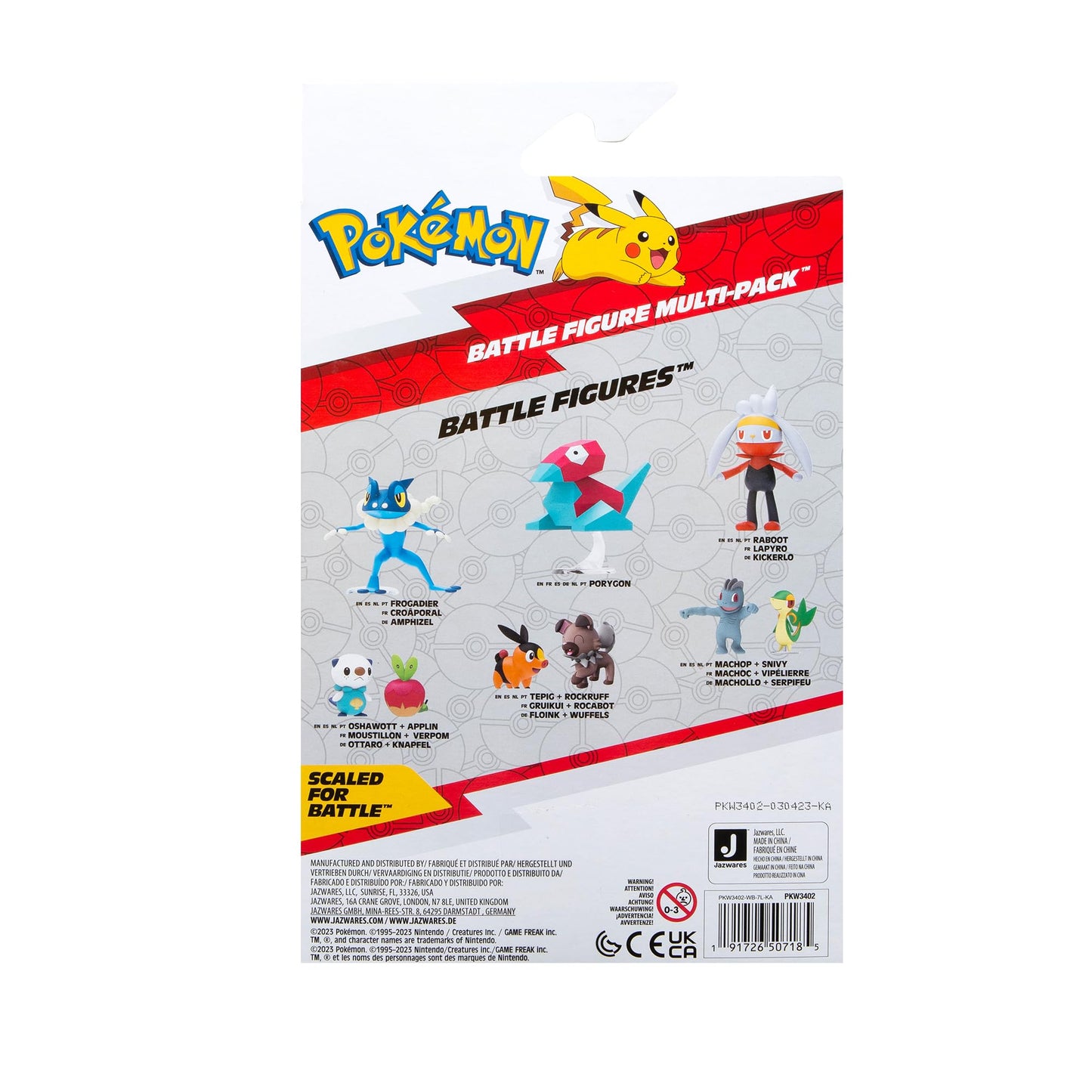 Pok?mon Paldea Battle Figure 4 Pack - Features 2-Inch Pikachu, Fuecoco, Sprigatito, and Quaxly Battle Figures