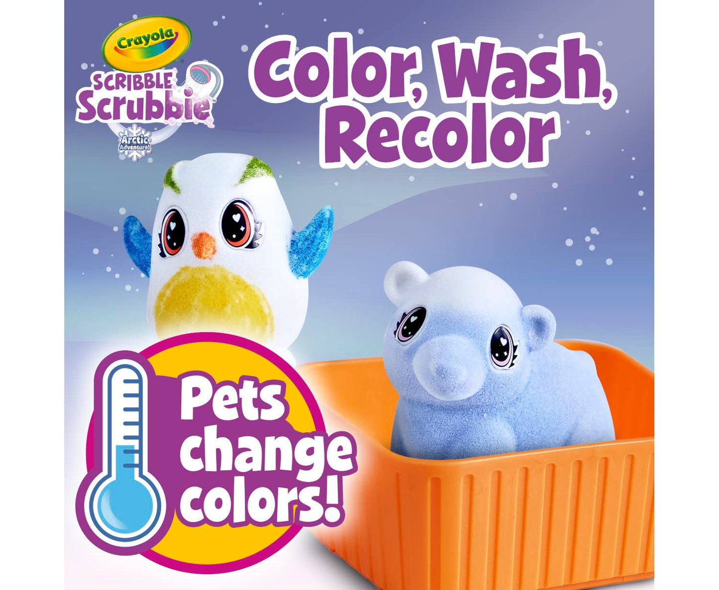 Crayola Scribble Scrubbie Pets Arctic Snow Explorer, Color & Wash Creative Toy, Gift for Kids, Age 3, 4, 5, 6