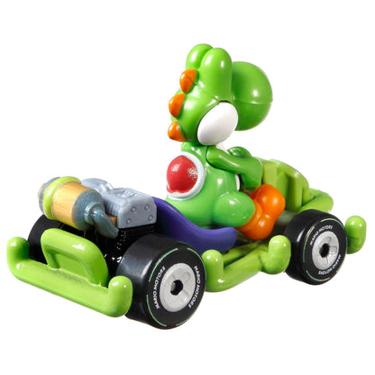 Hot-Wheels - Mario Kart Figure Yoshi Dinosaur Pipe Frame Kart 1:64