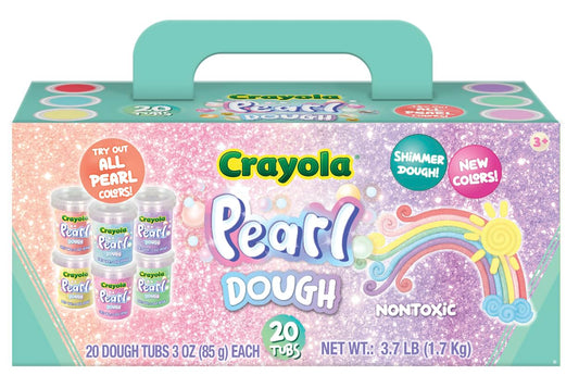 Crayola Dough Special Effects Dough New Pearl or Cosmic Dough | 20pk x 3oz Special Effects Dough, Two Types: Pearl or Cosmic | Shimmer Dough Tubs Pastel Colors