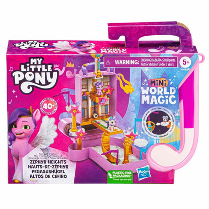 My Little Pony Mini World Magic Compact Creation Zephyr Heights Toy - Portable Playset with Princess Pipp Flower Blossom Pony for Children from 5 Years, Multicoloured, F5247, 5.1 x 20.3 x 16.5 cm