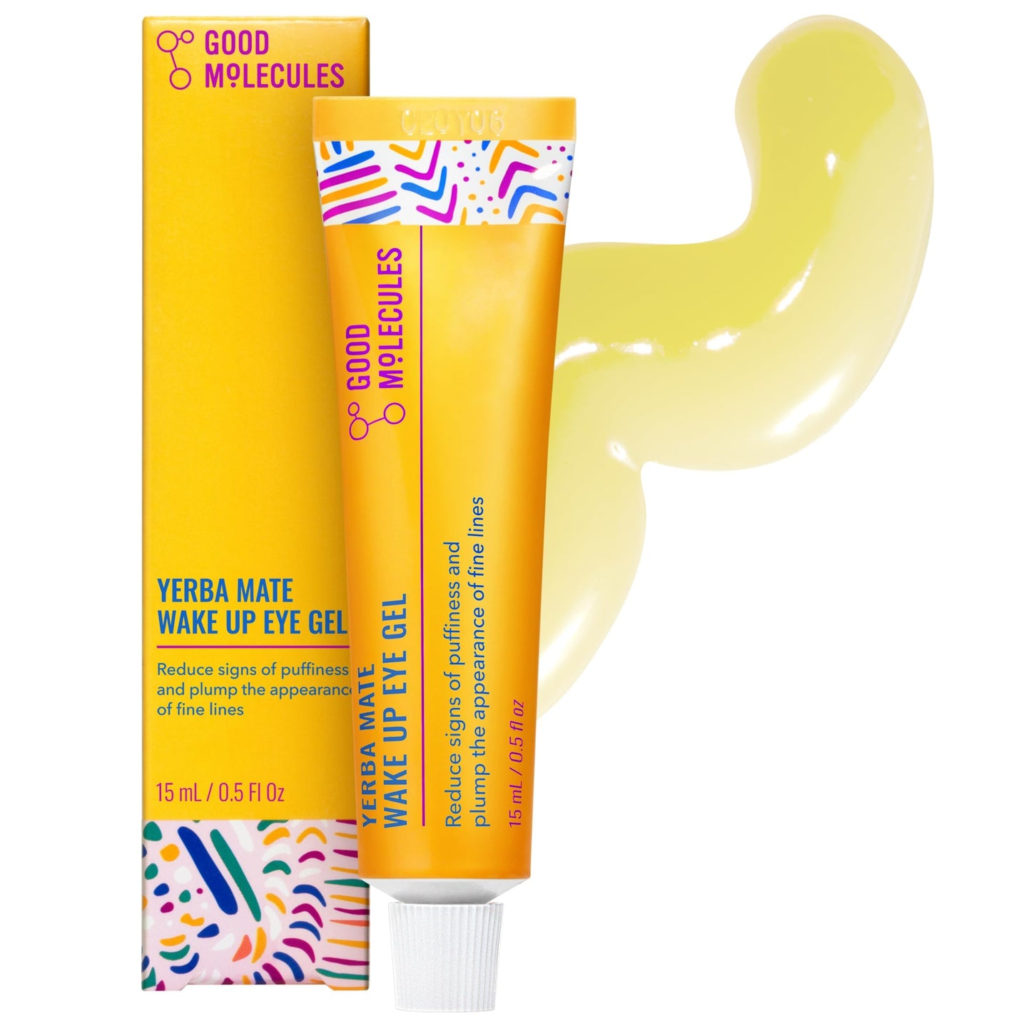 Good Molecules Yerba Mate Wake Up Eye Gel - Yerba Mate, Hyaluronic Acid and Caffeine to Hydrate, Minimize Puffiness and Swelling - Skincare for Face