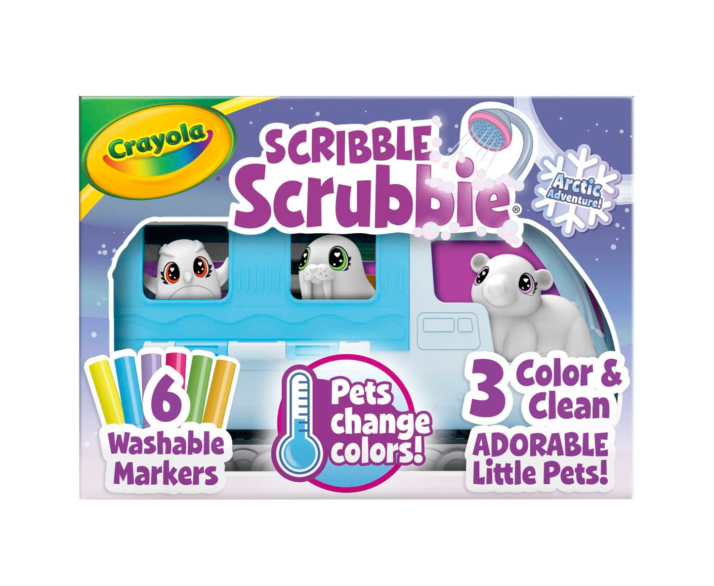 Crayola Scribble Scrubbie Pets Arctic Snow Explorer, Color & Wash Creative Toy, Gift for Kids, Age 3, 4, 5, 6