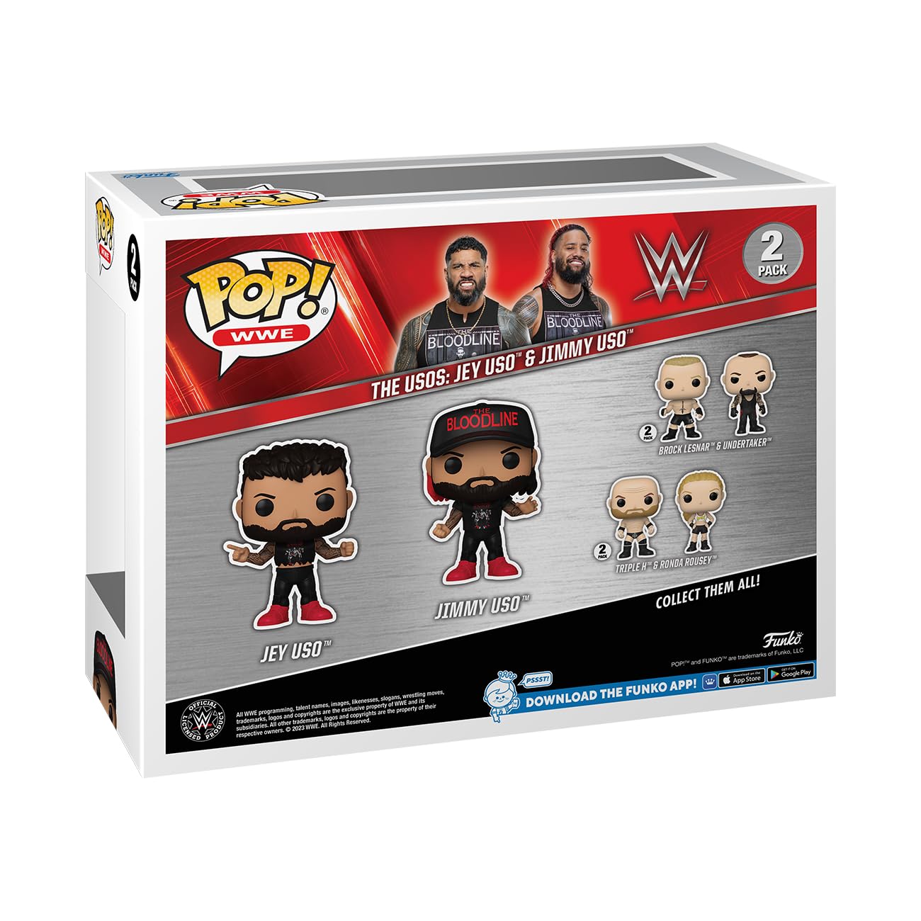 Funko POP! WWE: Jey Uso - (Uso Bros) Brothers 2PK - Collectable Vinyl Figure - Gift Idea - Official Merchandise - Toys for Kids & Adults - Sports Fans - Model Figure for Collectors and Display