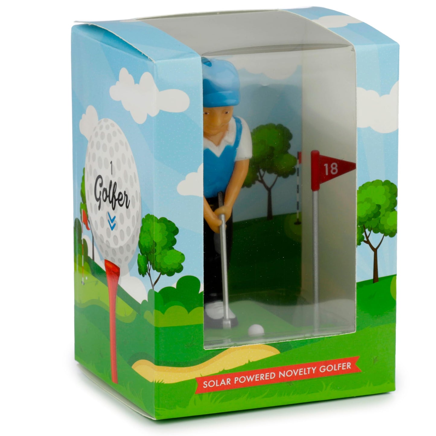 Puckator Golfer Solar Pal - Home Office Table Desk Dashboard Car Decor Decoration - Gift Ideas - Gifts For Teenage Old Boy Girl Dad Mums - Powered KIds Toys Toy Figure Figures
