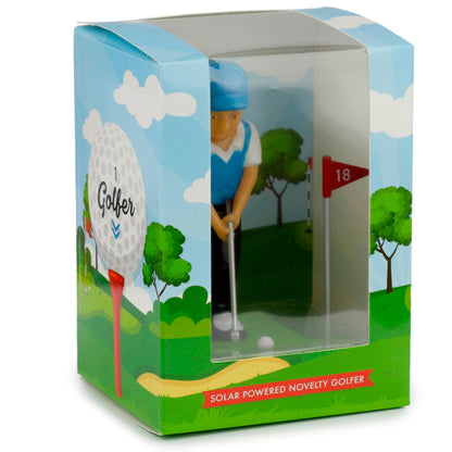 Puckator Golfer Solar Pal - Home Office Table Desk Dashboard Car Decor Decoration - Gift Ideas - Gifts For Teenage Old Boy Girl Dad Mums - Powered KIds Toys Toy Figure Figures