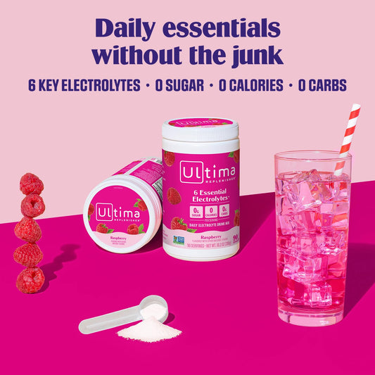 Ultima Replenisher Electrolyte Powder, Raspberry, 288g