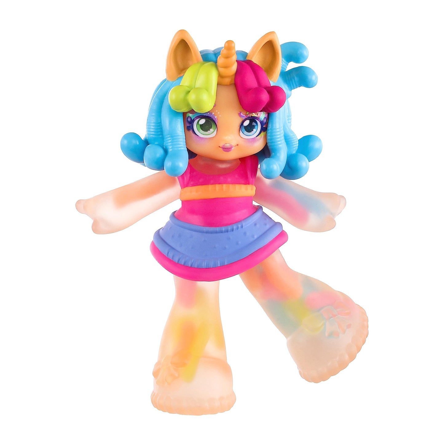 Jelli Crush 18508 Doublicious 2 Pack, Bubba Gumm and Gummi Sours, Squishy, Smooshy, Stretchy Candy Unicorn Themed Dolls with Unique Charms Inside, Medium