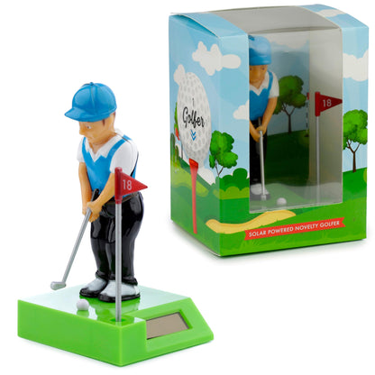 Puckator Golfer Solar Pal - Home Office Table Desk Dashboard Car Decor Decoration - Gift Ideas - Gifts For Teenage Old Boy Girl Dad Mums - Powered KIds Toys Toy Figure Figures