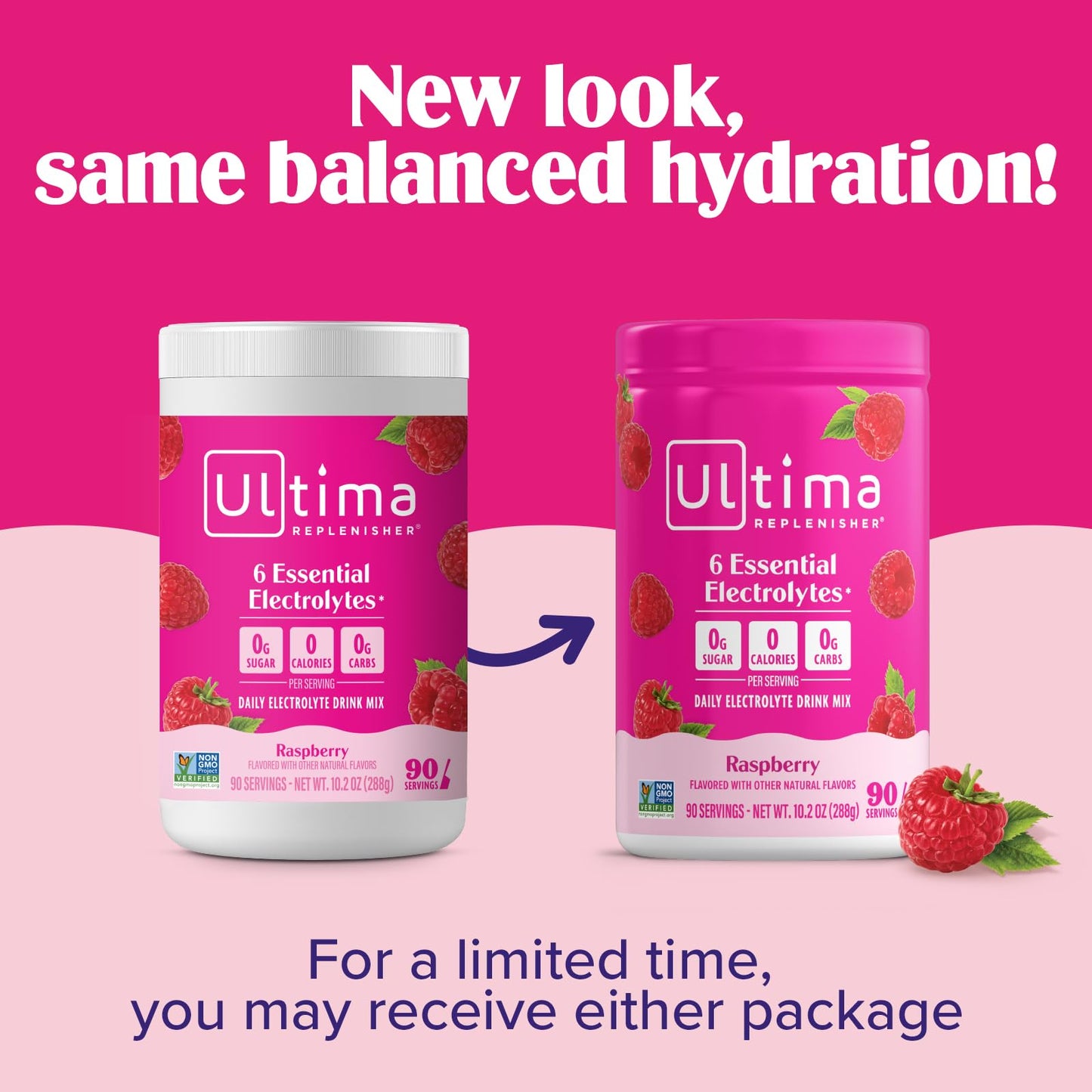 Ultima Replenisher Electrolyte Powder, Raspberry, 288g