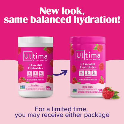 Ultima Replenisher Electrolyte Powder, Raspberry, 288g