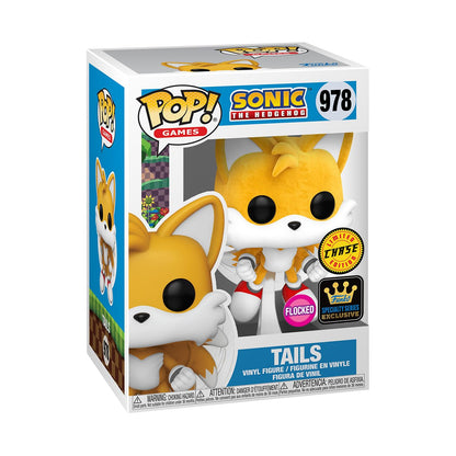 Funko Pop! Games: Sonic - Miles Tails Prower - Tails - (Flying) - Flocked - 1/6 Odds for Rare Chase Variant - Sonic the Hedgehog - Collectable Vinyl Figure - Gift Idea - Official Merchandise