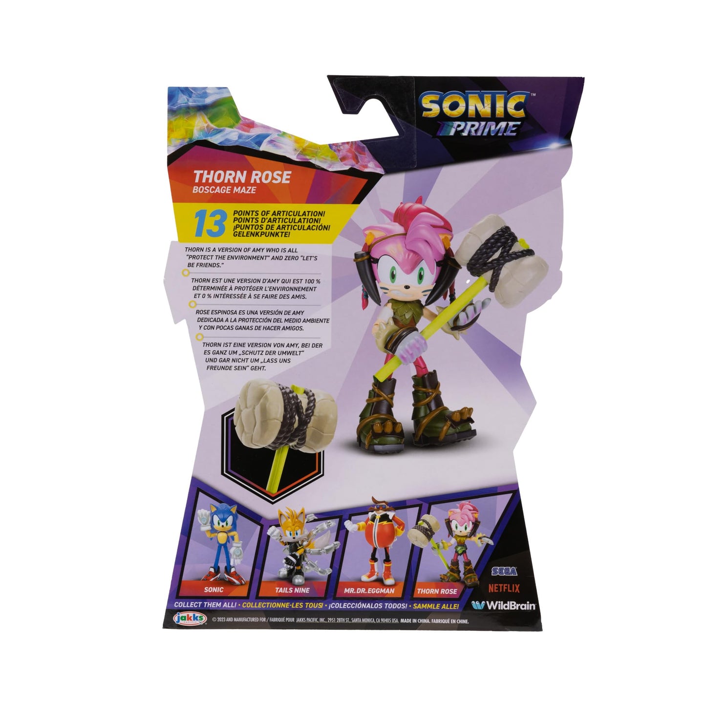 Sonic Prime 5" Thorn Rose Articulated Action Figure. Perfect For Any Fan. Collect The Whole Troupe with Sonic, Tails Nine and Mr. Dr. Eggman Available Too!