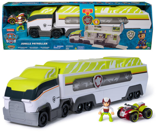 Paw Patrol Jungle Pups, Transforming PAW Patroller, Ryder Action Figure, ATV Toy Car, Vehicle Lift and Sound Effects, Kids? Toys for Boys and Girls Aged 3+