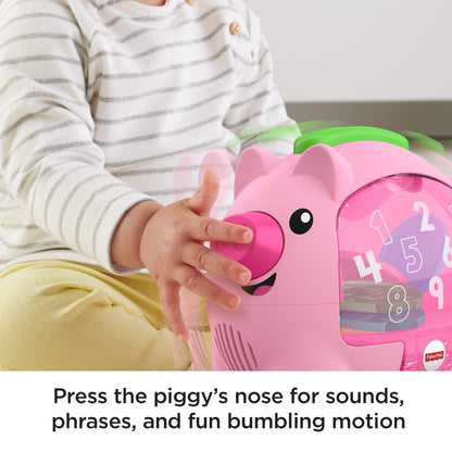 Fisher-Price Laugh & Learn Count & Rumble Piggy Bank, musical baby toy with fun motion action, GJC68