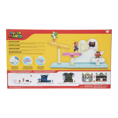 NINTENDO 192995402003 Super Play Set-Clouds World-Includes 6 cm Mario Figure, Black, 25 x 7,5 x 18 cm