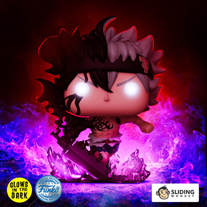 Funko Black Clover Black Asta Glow-in-The-Dark Pop! Vinyl Figure #1556 - Entertainment Earth Exclusive