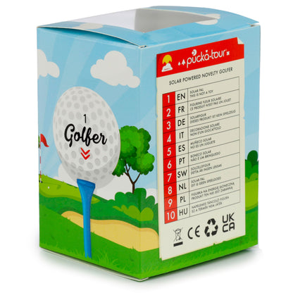 Puckator Golfer Solar Pal - Home Office Table Desk Dashboard Car Decor Decoration - Gift Ideas - Gifts For Teenage Old Boy Girl Dad Mums - Powered KIds Toys Toy Figure Figures