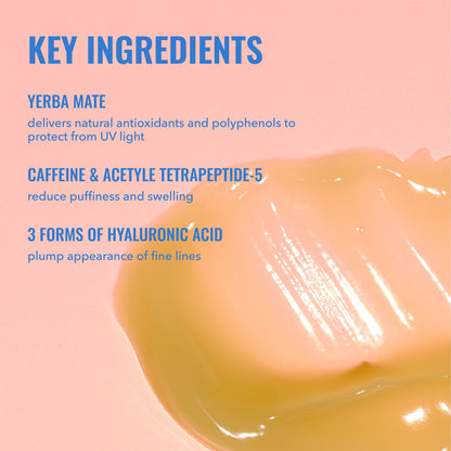 Good Molecules Yerba Mate Wake Up Eye Gel - Yerba Mate, Hyaluronic Acid and Caffeine to Hydrate, Minimize Puffiness and Swelling - Skincare for Face