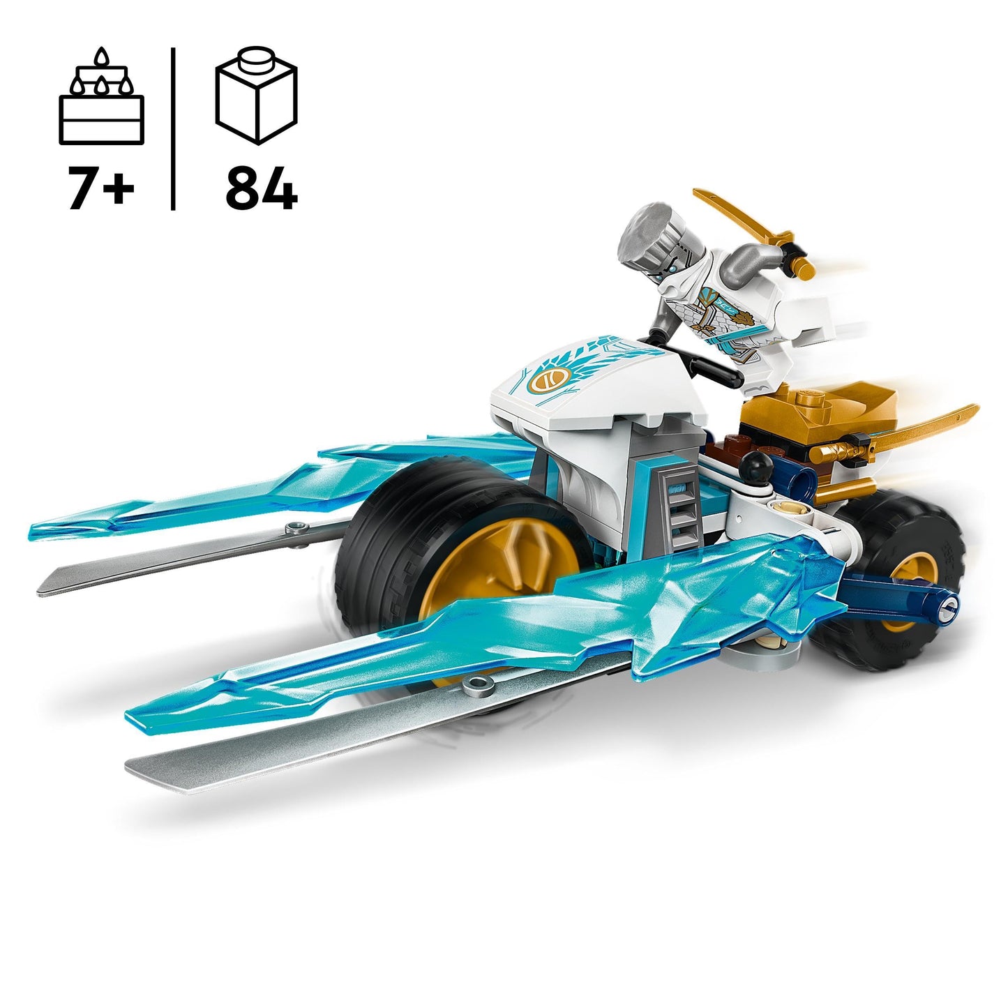 LEGO NINJAGO Zane?s Ice Motorcycle Toy for 7 Plus Year Old Boys & Girls, Dragons Rising Motorbike Set with a Zane Character Minifigure, Ninja Adventure Playset, Small Vehicle Gift for Kids 71816