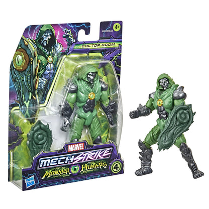 Marvel Hasbro Avengers Mech Strike Monster Hunters Doctor Doom Toy, 15-cm-Scale Action Figure, Toys for Kids Ages 4 and Up, Multicolor,F4759
