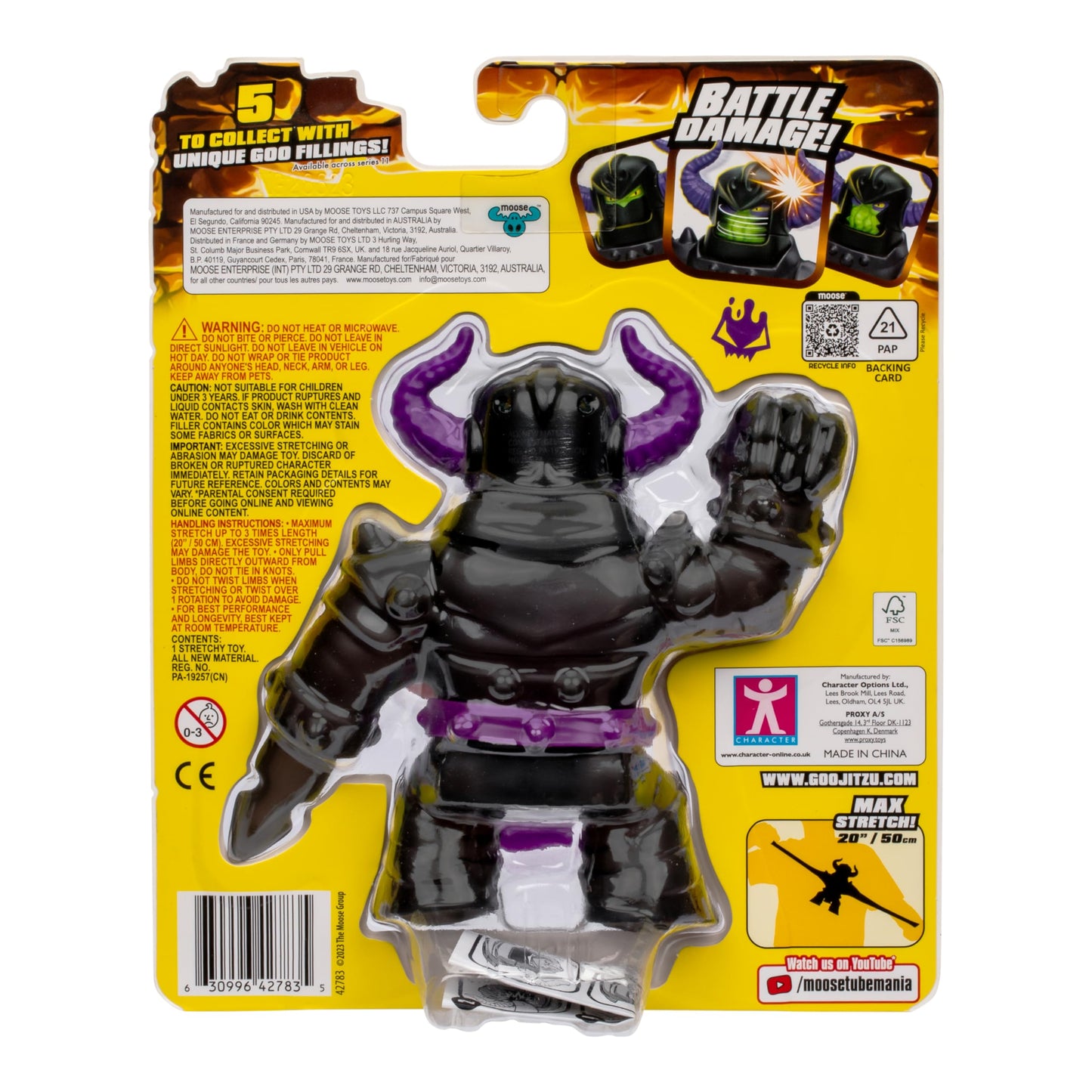 Heroes of Goo Jit Zu Stretch Strikers, Ultra Rare Stretchy Black Knight Orbitox, Battle Damage, Stretches 3 Times Its Size