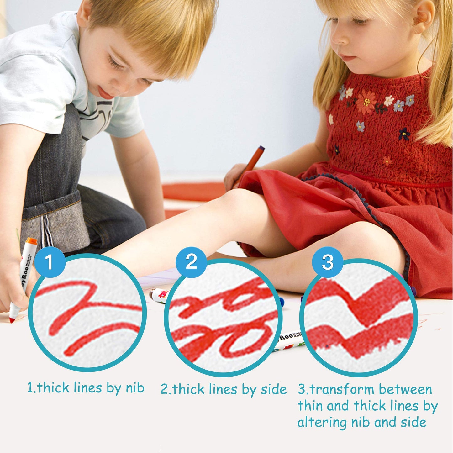 Jar Melo JA90480 Washable Markers -Baby Roo 12 Colors
