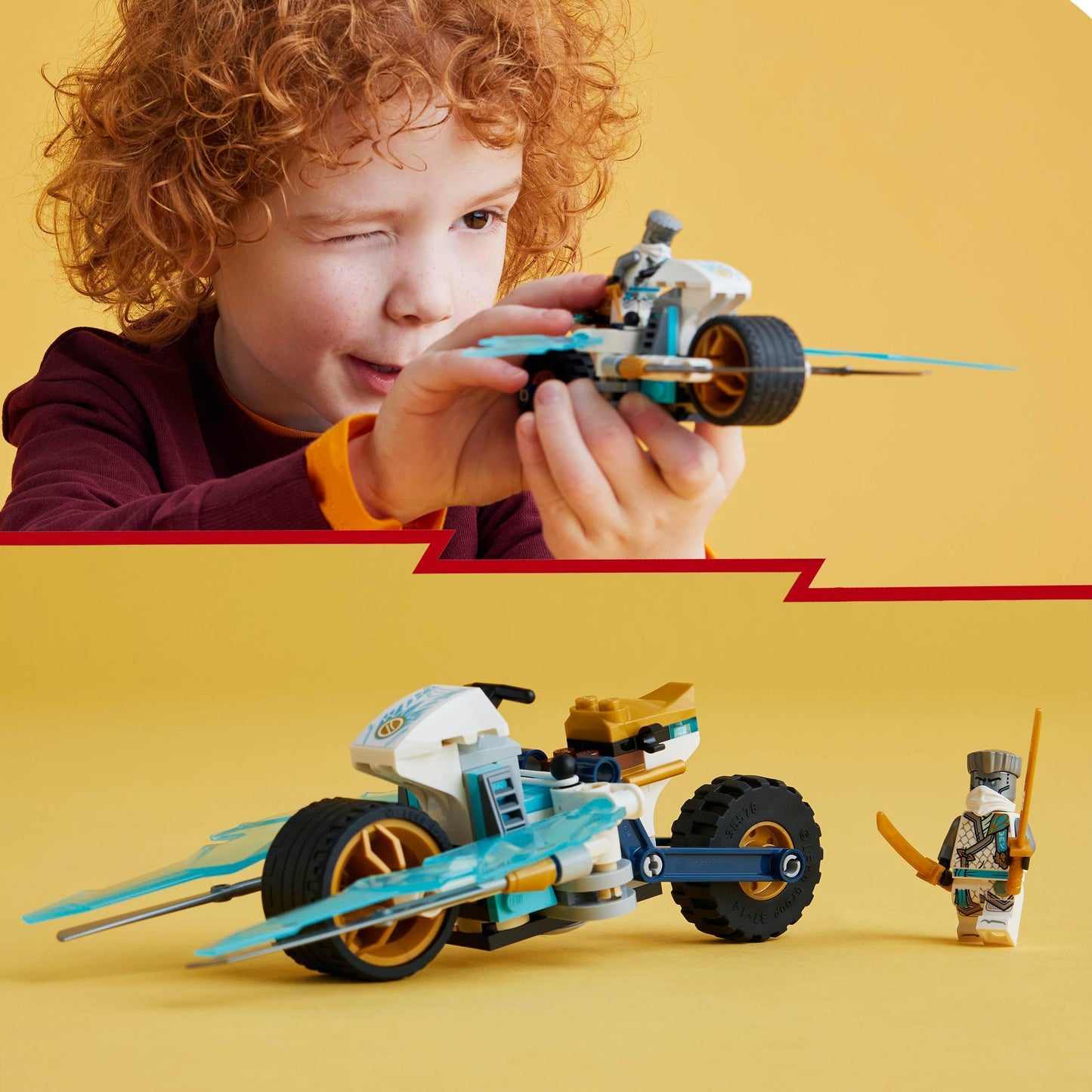 LEGO NINJAGO Zane?s Ice Motorcycle Toy for 7 Plus Year Old Boys & Girls, Dragons Rising Motorbike Set with a Zane Character Minifigure, Ninja Adventure Playset, Small Vehicle Gift for Kids 71816