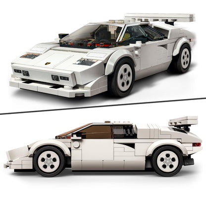 LEGO 76908 Speed Champions Lamborghini Countach, Race Car Toy Model Replica, Collectible Building Set with Racing Driver Minifigure, Multicolor
