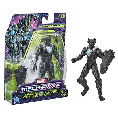 Marvel Hasbro Avengers Mech Strike Monster Hunters Black Panther Toy, 15 cm-Scale Action Figure, Toys for Kids Ages 4 and Up, Multicolor, One Size (F4426)