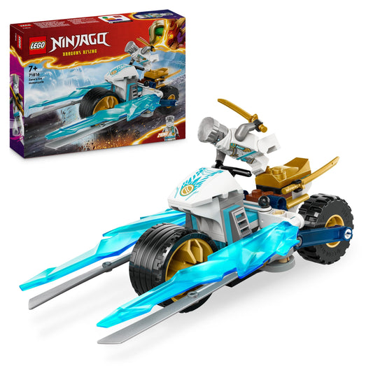 LEGO NINJAGO Zane?s Ice Motorcycle Toy for 7 Plus Year Old Boys & Girls, Dragons Rising Motorbike Set with a Zane Character Minifigure, Ninja Adventure Playset, Small Vehicle Gift for Kids 71816