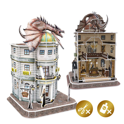 University Games 7615 Harry Potter Gringotts Bank 3D Puzzle, Brown